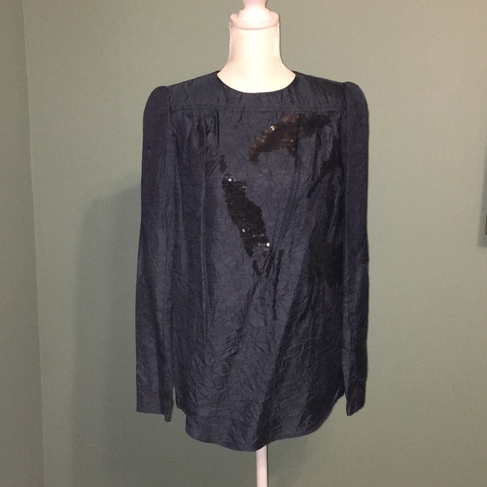 Carven Navy Blue sequined Blouse